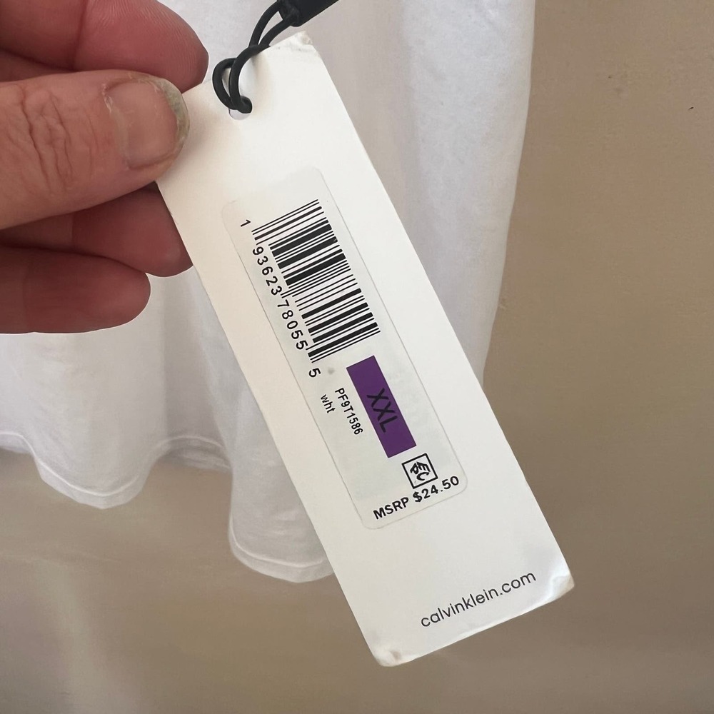 CALVIN KLEIN Performance NWT White V-Neck T Shirt White Size XXL - Picture 3 of 5